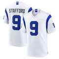 LA.Rams #9 Matthew Stafford Player Fearsome White Home Game BALCE Stitched Jerseys