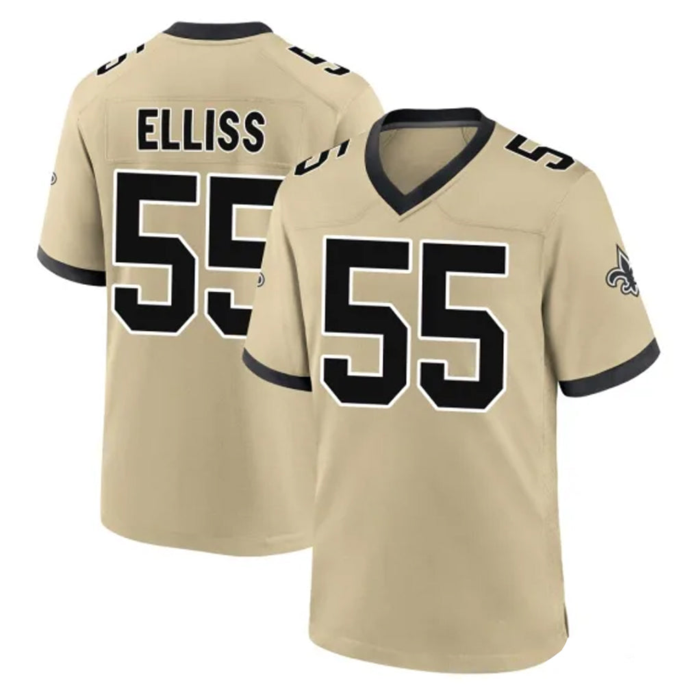 NO.Saints #55 Kaden Elliss Player Gold Home Game BALCE Stitched Jerseys