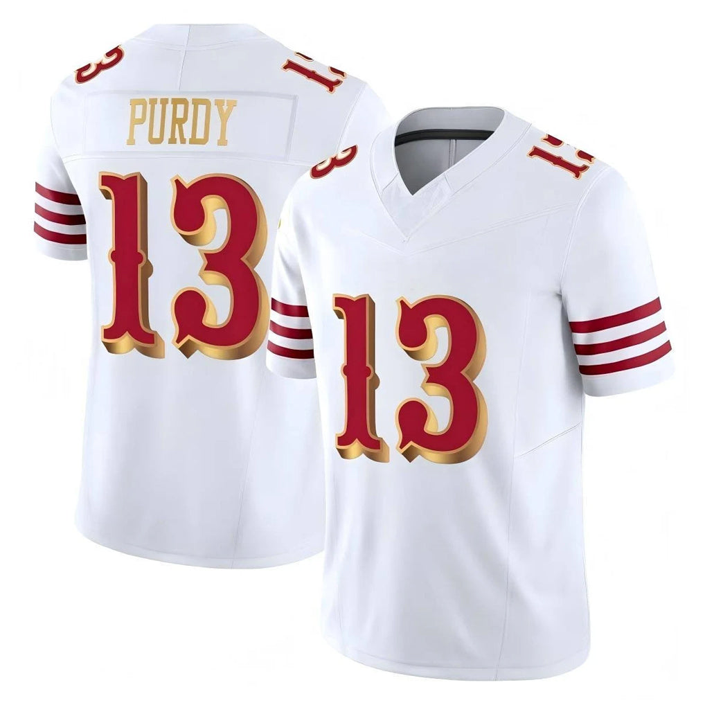 SF.49ers #13 Brock Purdy Player White 2025 Rivalries Collection Game Limited BALCE Stitched Jerseys