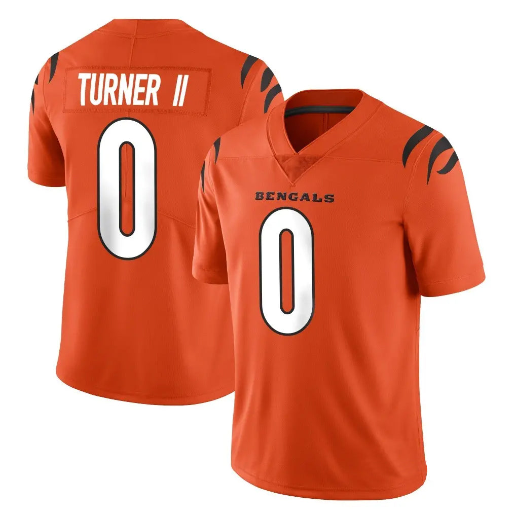 C.Bengals #0 DJ Turner II Player Orange Vapor Untouchable Limited Home Game BALCE Stitched Jerseys