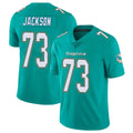 M.Dolphins #73 Austin Jackson Player Aqua Limited Vapor Untouchable Home Game BALCE Stitched Jerseys