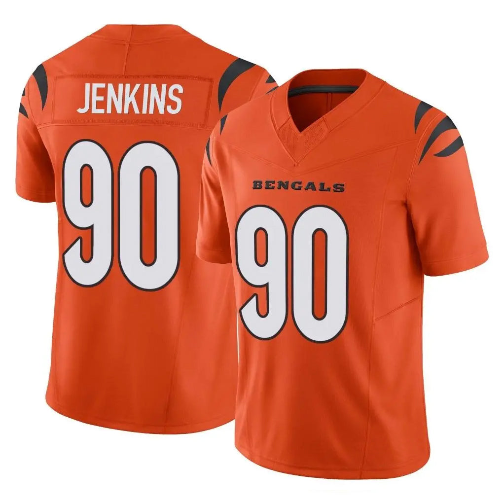 C.Bengals #90 Kris Jenkins Jr Player Orange Vapor F.U.S.E. Limited Home Game BALCE Stitched Jerseys