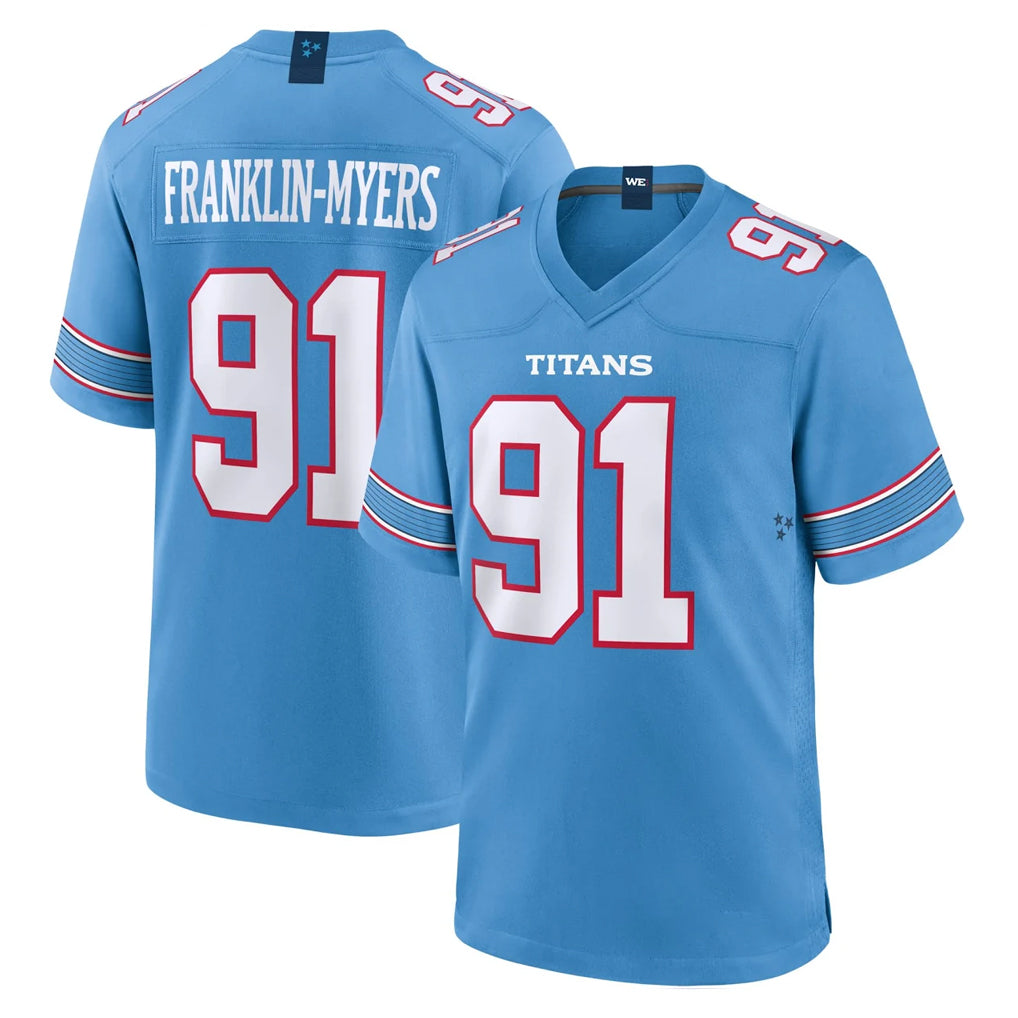 T.Titans #91 John Franklin-Myers Player Light Blue 2026 Game Home BALCE Stitched Jerseys
