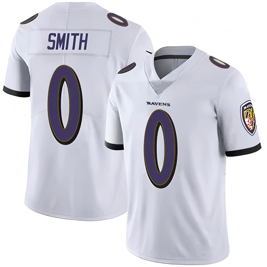 B.Ravens #0 Roquan Smith Player White Vapor F.U.S.E. Limited BALCE Stitched Jerseys