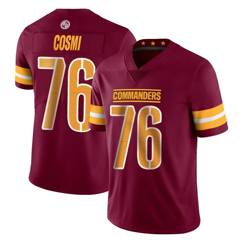 W.Commanders #76 Sam Cosmi Player Burgundy Limited Vapor Home Game BALCE Stitched Jerseys