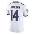 B.Ravens #14 Kyle Hamilton Player White Limited Elite Home Game BALCE Stitched Jerseys