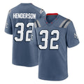 NE.Patriots #32 TreVeyon Henderson Player Blue Rivalries Collection Home Game BALCE Stitched Jerseys
