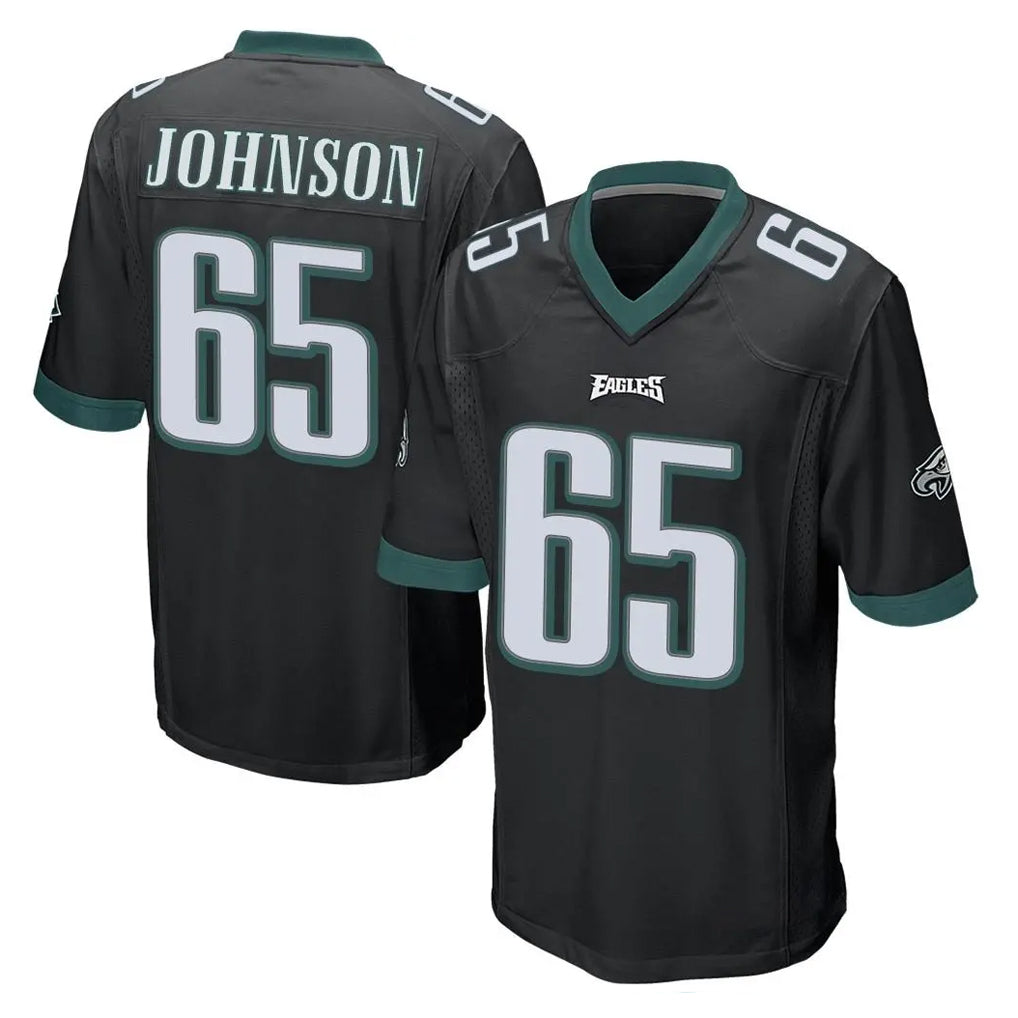 P.Eagles #65 Lane Johnson Player Black Home Game BALCE Stitched Jerseys