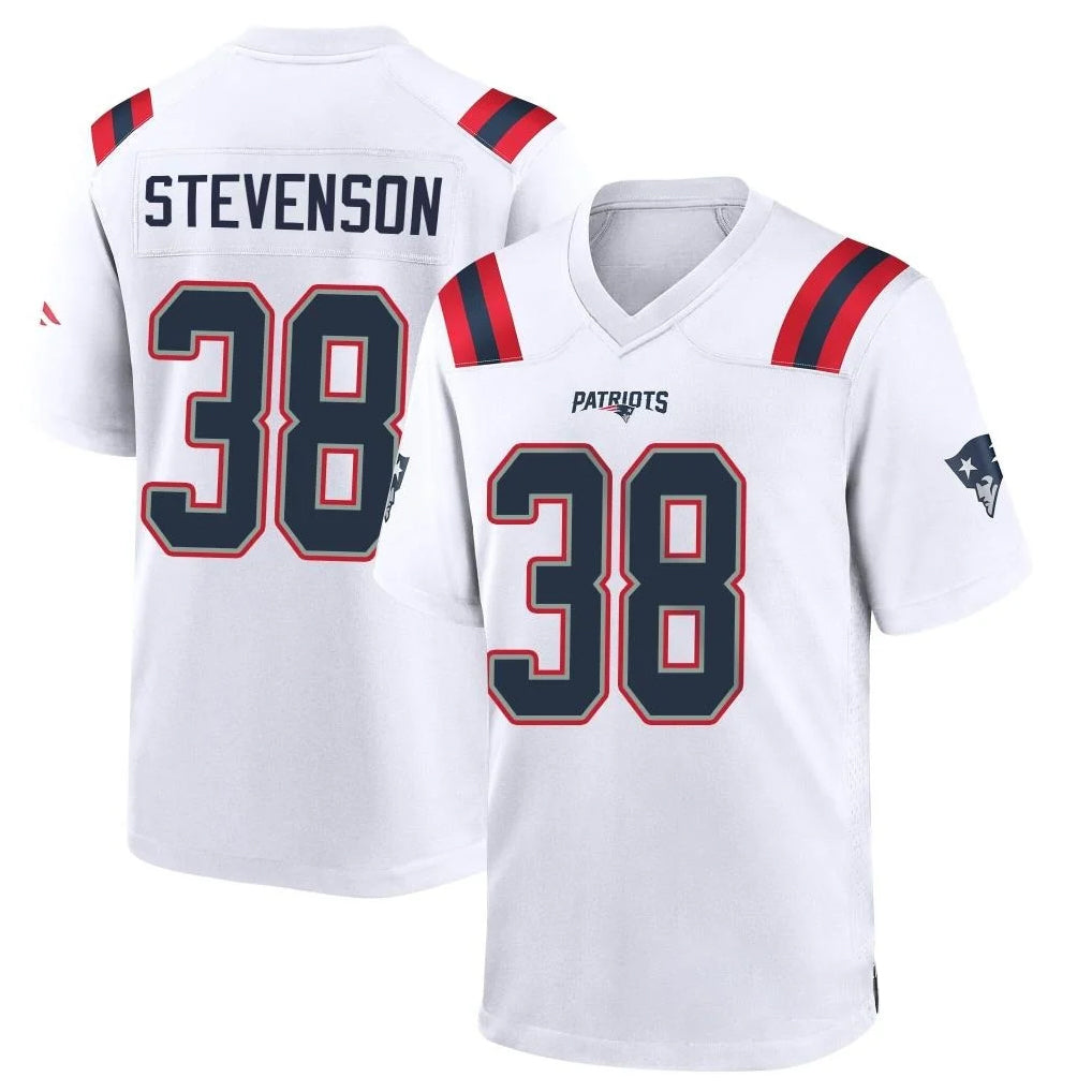 NE.Patriots #38 Rhamondre Stevenson Player White Home Game BALCE Stitched Jerseys