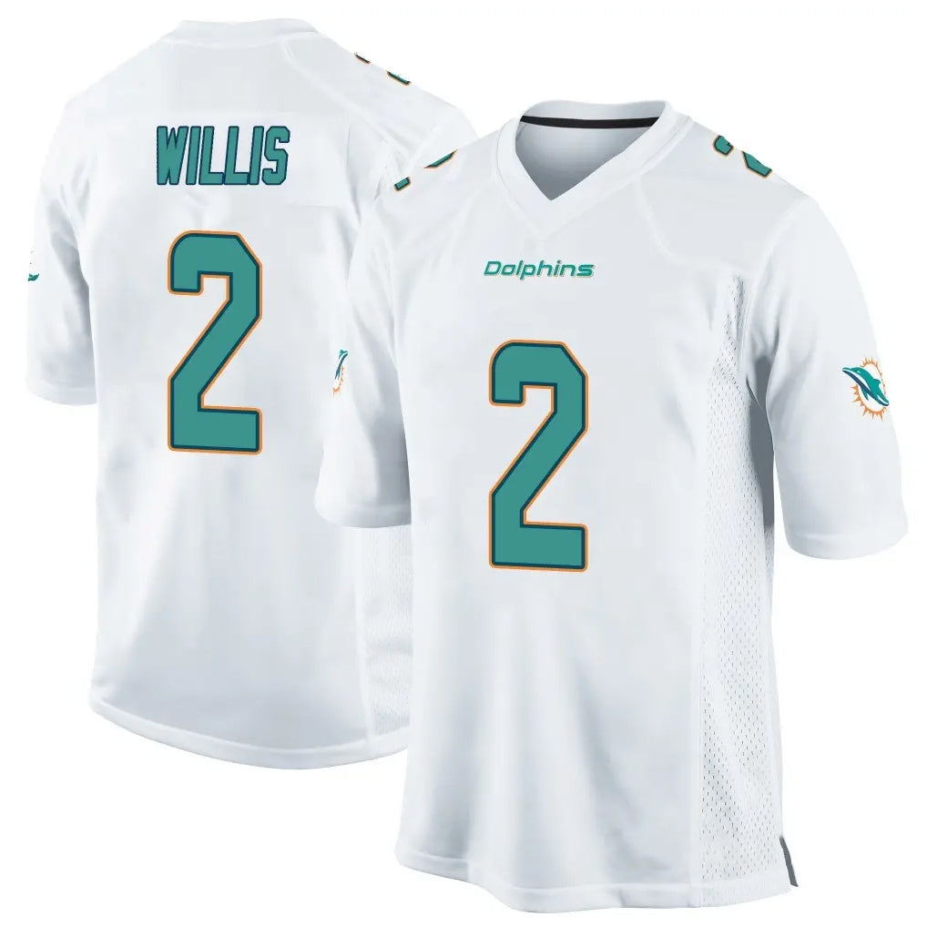 M.Dolphins #2 Malik Willis Player White Home Game BALCE Stitched Jerseys