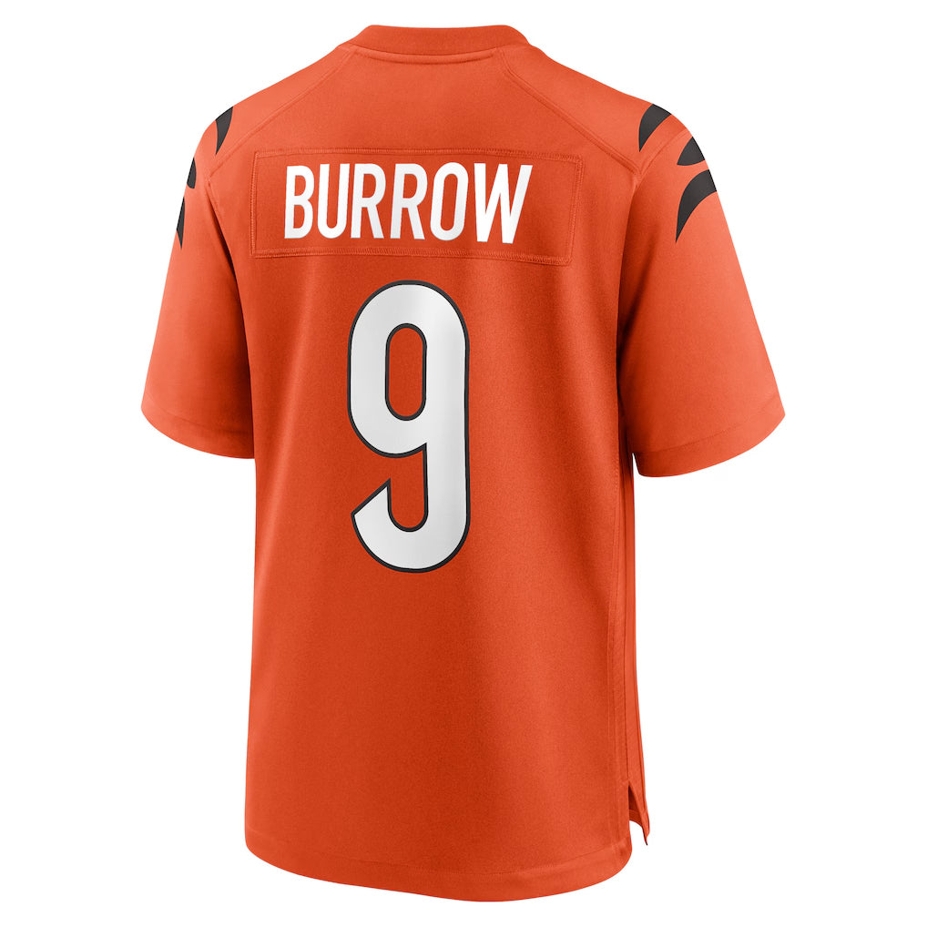 C.Bengals #9 Joe Burrow Player Orange Home Game BALCE Stitched Jerseys