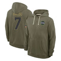 S.Seahawks #7 Uchenna Nwosu Player Olive Salute to Service Pullover Hoodies Limited BALCE Stitched Jerseys