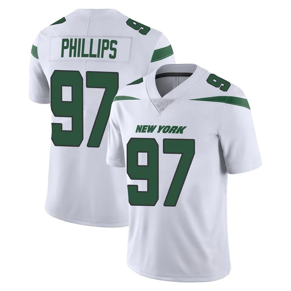 NY.Jets #97 Harrison Phillips Player White Spotlight Limited Vapor Home Game BALCE Stitched Jerseys