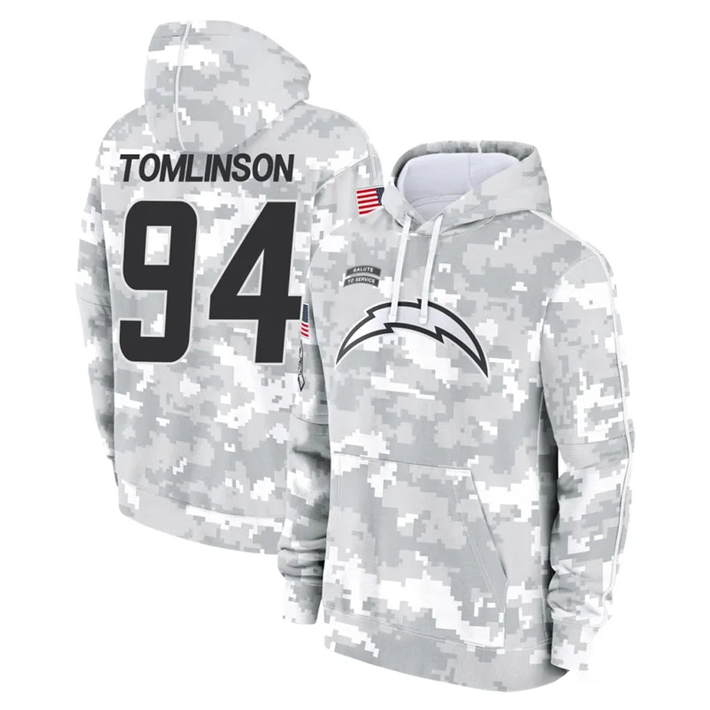 LA.Chargers #94 Dalvin Tomlinson Player Arctic Camo Salute to Service Hoodies Limited Game BALCE Stitched Jerseys