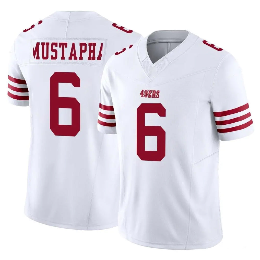 SF.49ers #6 Malik Mustapha Player White Limited Vapor F.U.S.E. Home Game BALCE Stitched Jerseys