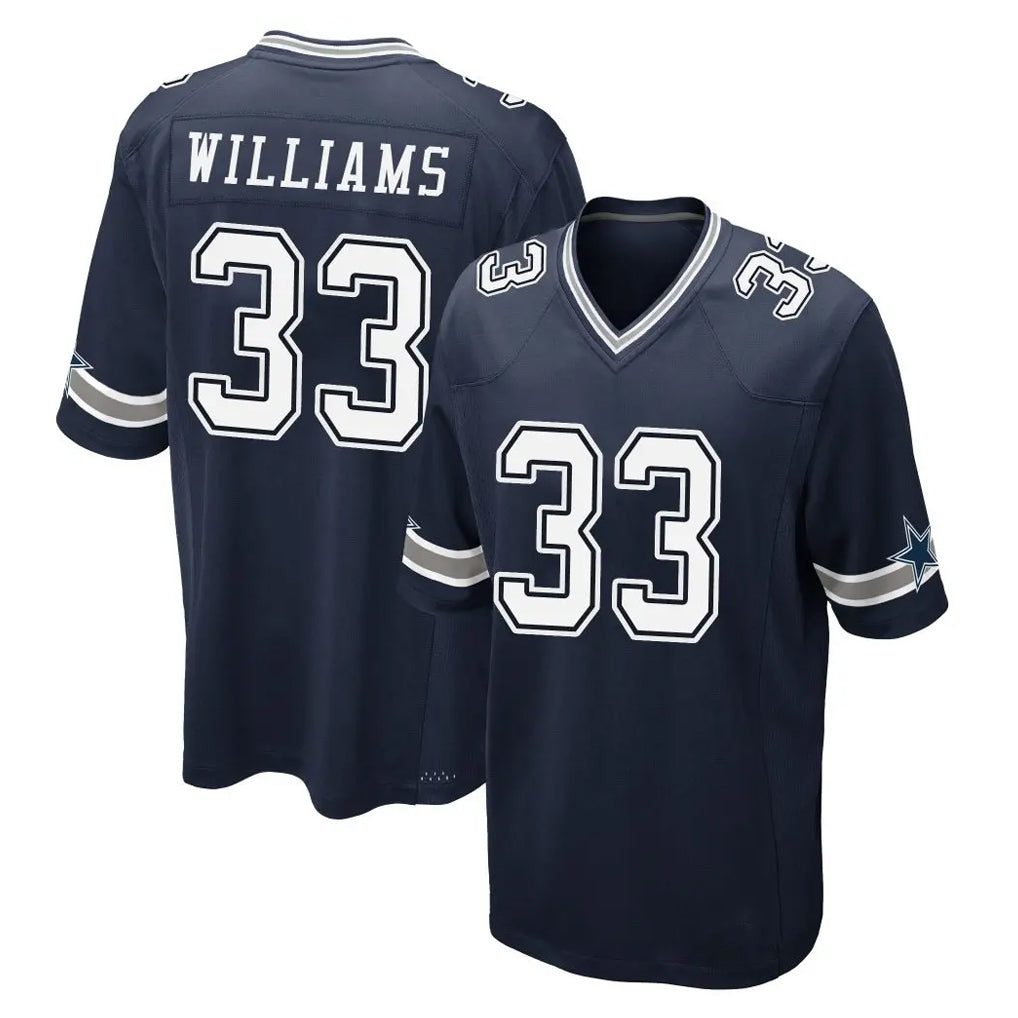 D.Cowboys #33 Javonte Williams Player Navy Home Game BALCE Stitched Jerseys