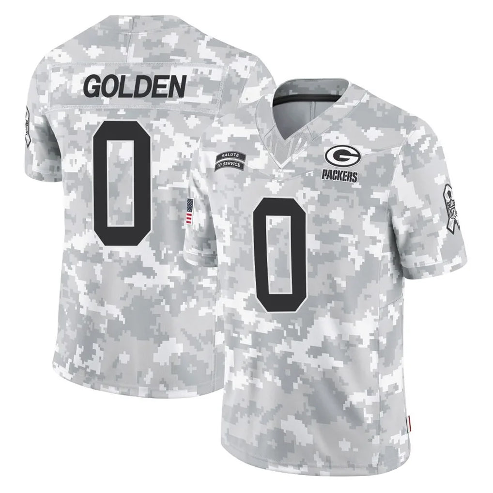 GB.Packers #0 Matthew Golden Player Arctic Camo Salute To Service Limited BALCE Stitched Jerseys