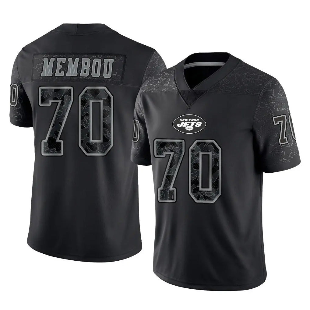 NY.Jets #70 Armand Membou Player Stealth Black Limited Reflective Home Game BALCE Stitched Jerseys