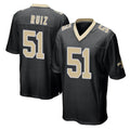 NO.Saints #51 Cesar Ruiz Player Black Home Game BALCE Stitched Jerseys