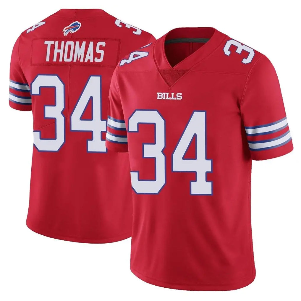 B.Bills #34 Thurman Thomas Player Red Vapor Untouchable Limited Home Game BALCE Stitched Jerseys