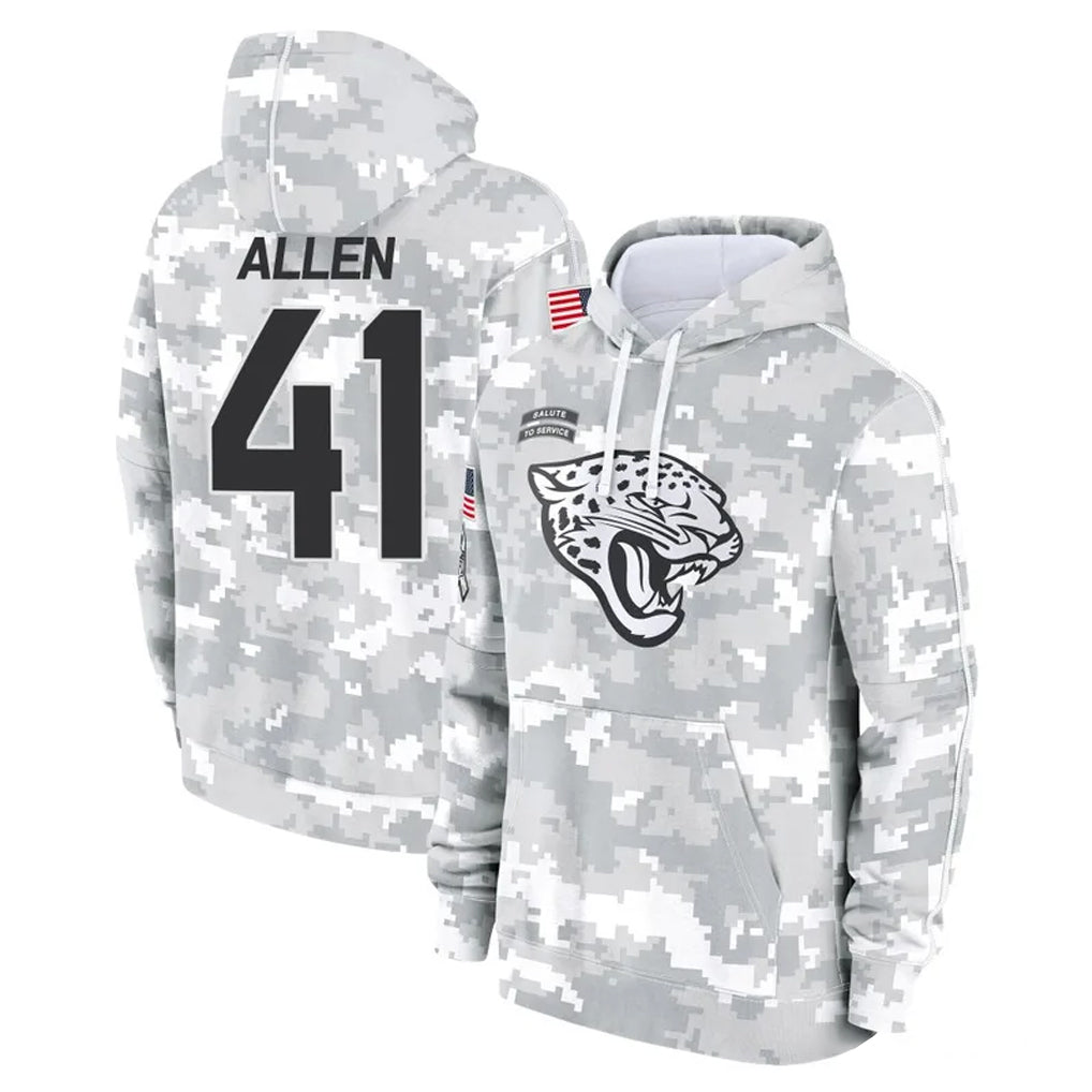 J.Jaguars #41 Josh Hines-Allen Player Arctic Camo Salute to Service Hoodies Limited Game BALCE Stitched Jerseys