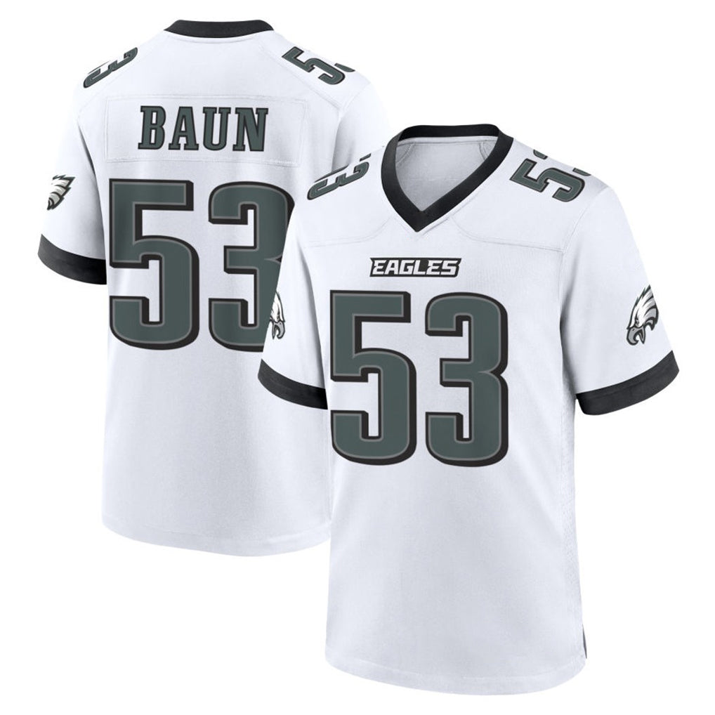 P.Eagles #53 Zack Baun Player White Game Home BALCE Stitched Jerseys