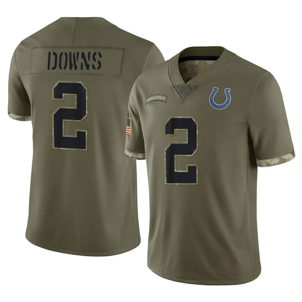 IN.Colts #2 Josh Downs Player Olive Salute To Service Limited BALCE Stitched Jerseys
