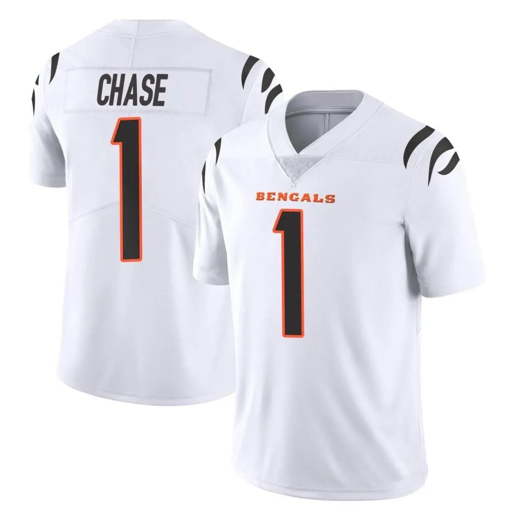 C.Bengals #1 Ja'Marr Chase Player White Vapor Untouchable Limited Home Game BALCE Stitched Jerseys