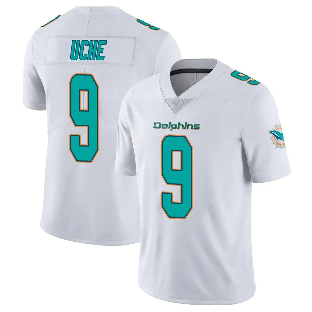 M.Dolphins #9 Joshua Uche Player White Limited Vapor Untouchable Home Game BALCE Stitched Jerseys