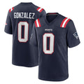 NE.Patriots #0 Christian Gonzalez Player Navy Home Game BALCE Stitched Jerseys