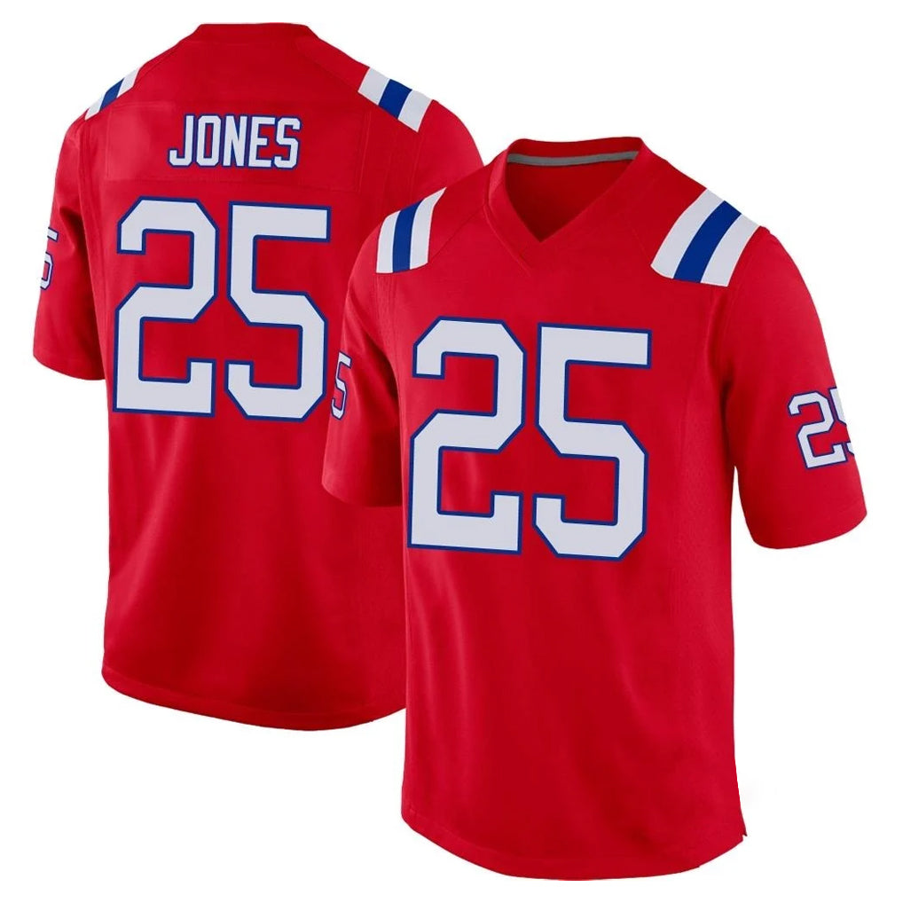 NE.Patriots #25 Marcus Jones Player Red Home Game BALCE Stitched Jerseys