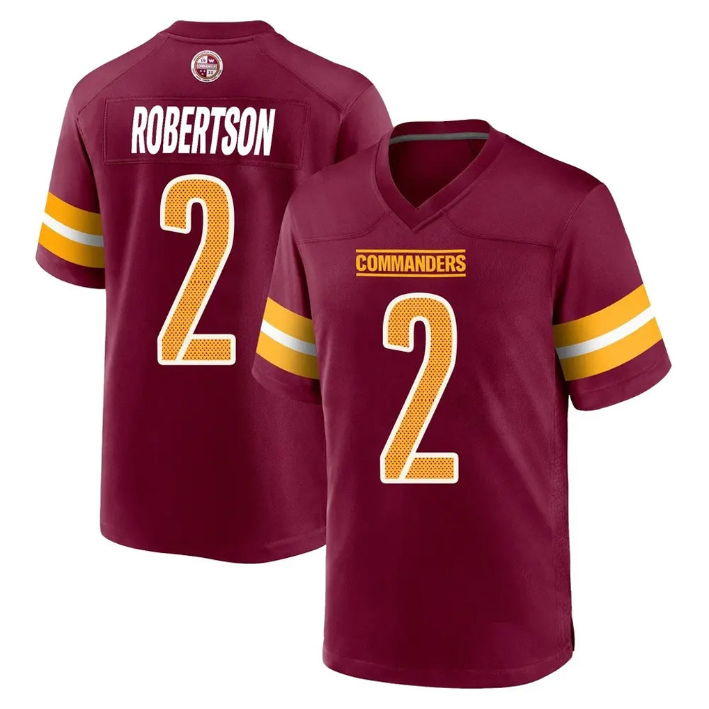 W.Commanders #2 Amik Robertson Player Burgundy Home Game BALCE Stitched Jerseys