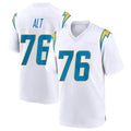LA.Chargers #76 Joe Alt Player White Home Game BALCE Stitched Jerseys