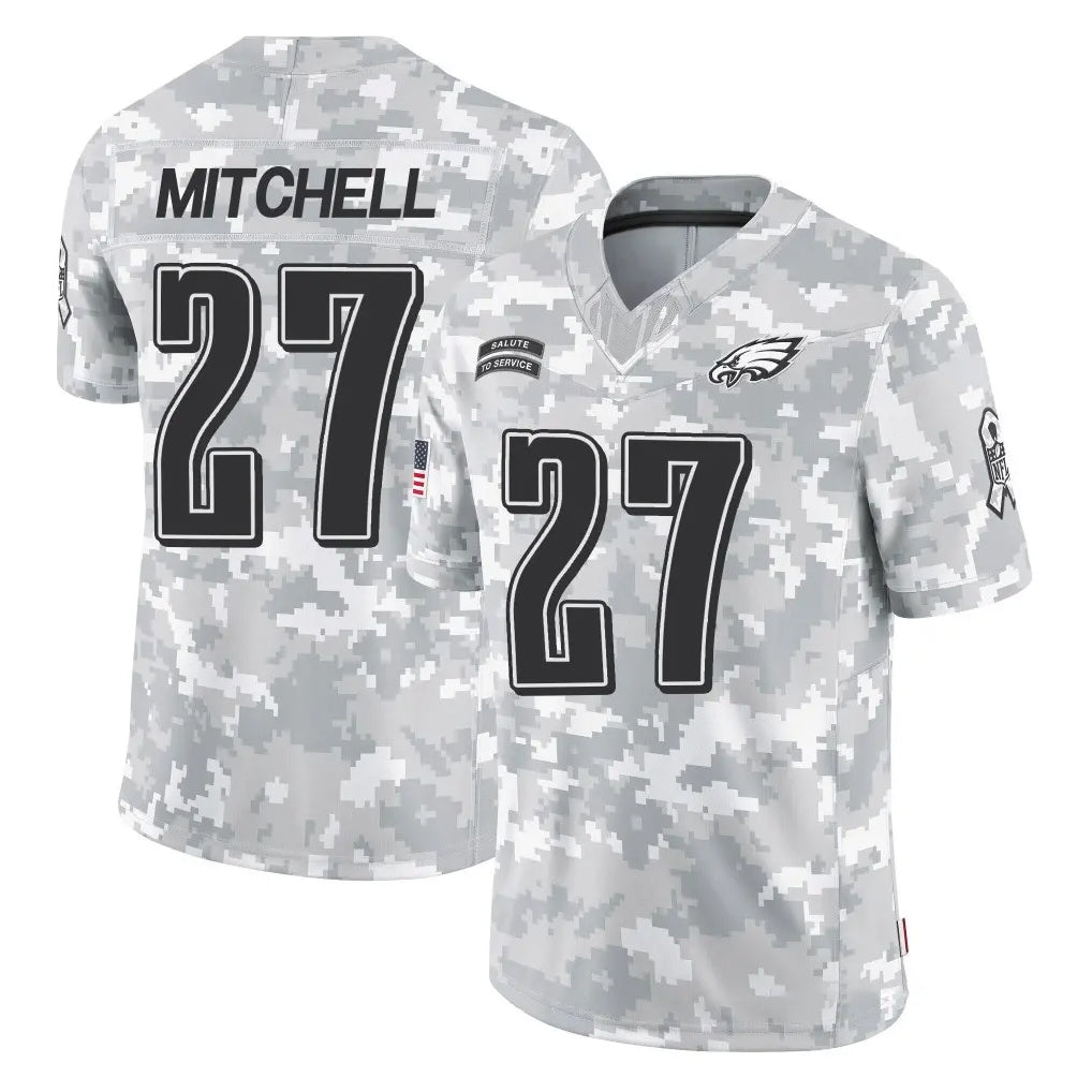 P.Eagles #27 Quinyon Mitchell Player Arctic Camo Salute to Service Limited Game BALCE Stitched Jerseys