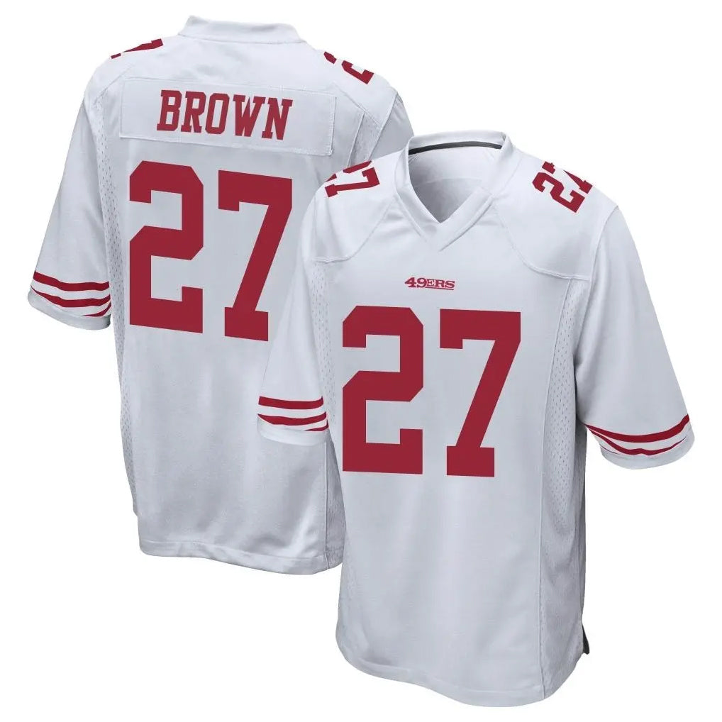 SF.49ers #27 Ji'Ayir Brown Player White Home Game BALCE Stitched Jerseys