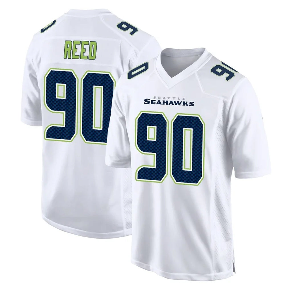 S.Seahawks #90 Jarran Reed Player White Tundra Fashion Home Game BALCE Stitched Jerseys