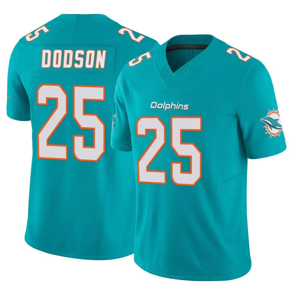 M.Dolphins #25 Tyrel Dodson Player Aqua Limited Vapor F.U.S.E. Home Game BALCE Stitched Jerseys