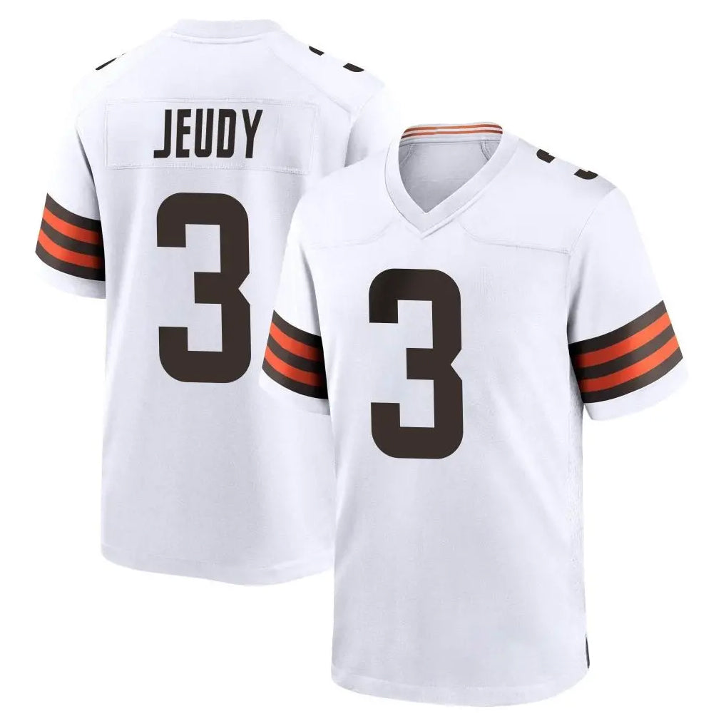 C.Browns #3 Jerry Jeudy Player White Home Game BALCE Stitched Jerseys