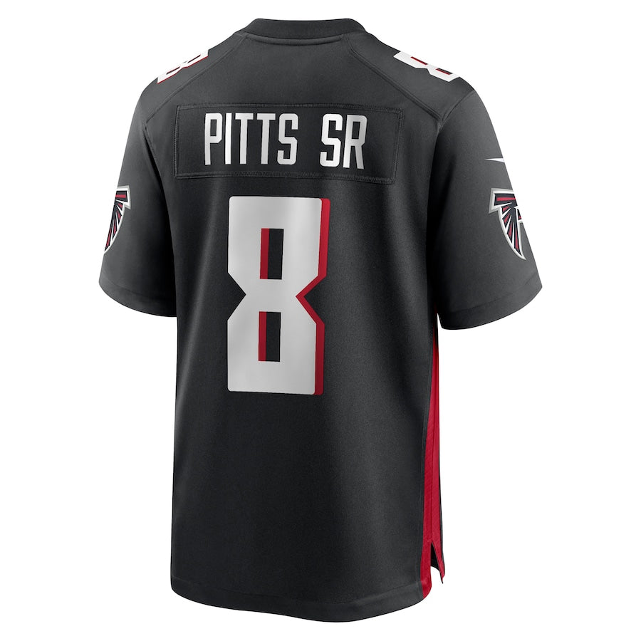 A.Falcons #8 Kyle Pitts Sr. Player Black Home Game BALCE Stitched Jerseys