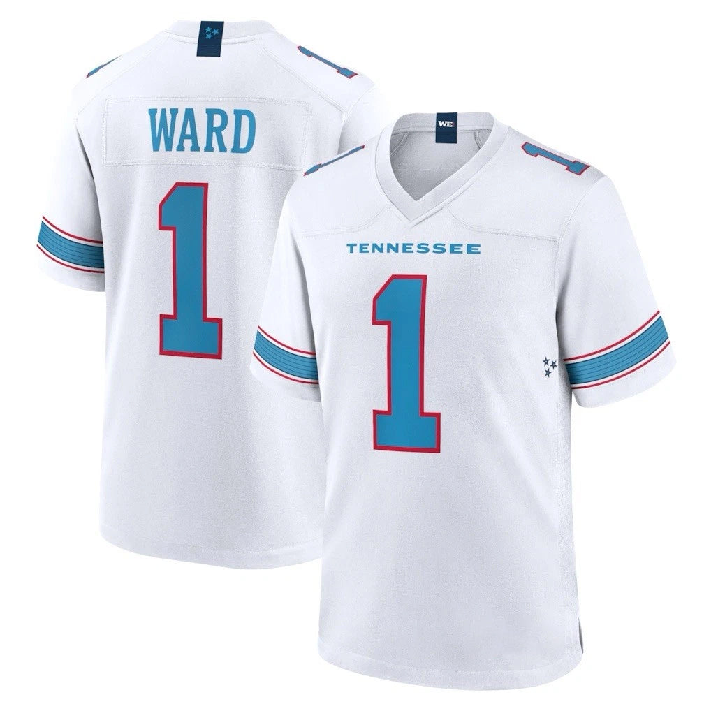 T.Titans #1 Cam Ward Player White 2026 Game Home BALCE Stitched Jerseys