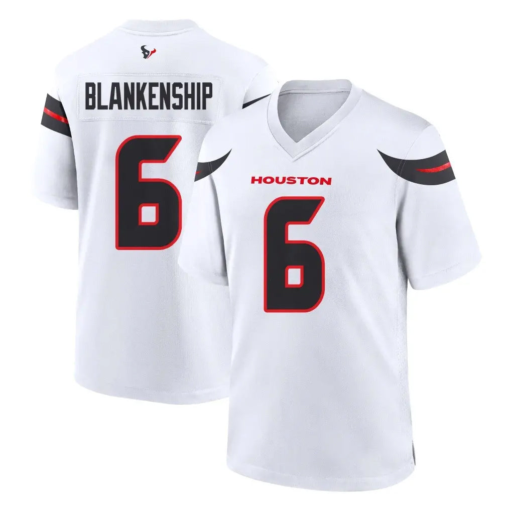 H.Texans #6 Reed Blankenship Player White Home Game BALCE Stitched Jerseys