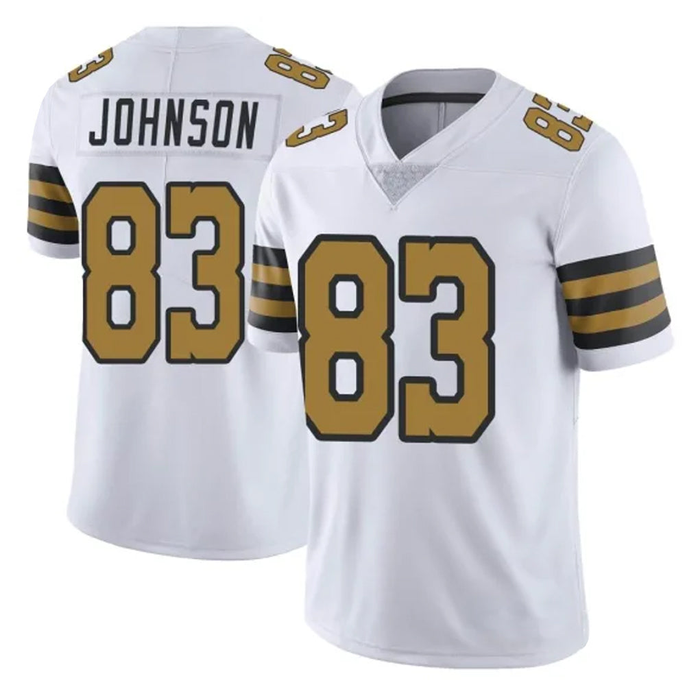 NO.Saints #83 Juwan Johnson Player White Limited Color Rush Home Game BALCE Stitched Jerseys