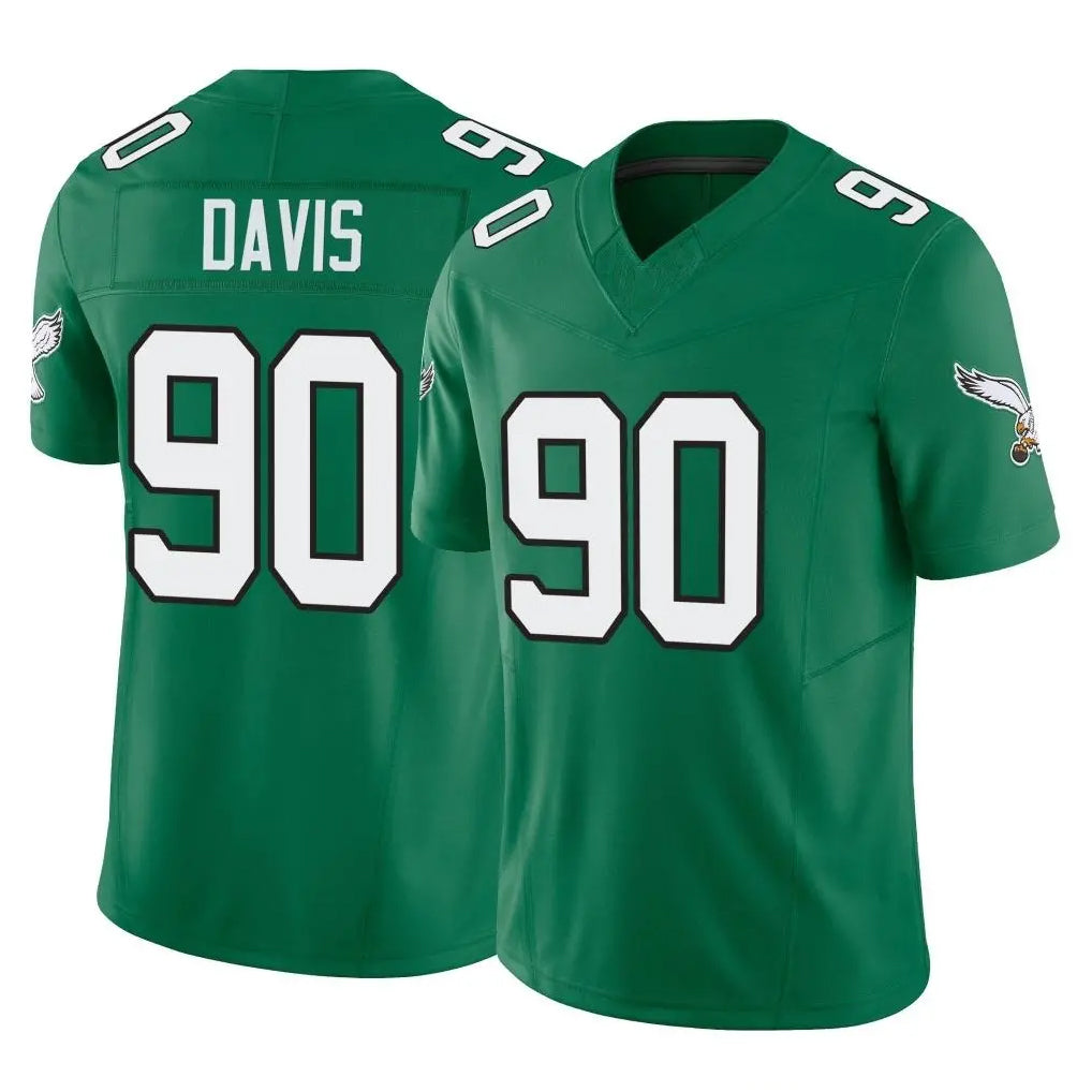 P.Eagles #90 Jordan Davis Player Green Kelly Alternate Vapor F.U.S.E. Home Game BALCE Stitched Jerseys