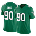 P.Eagles #90 Jordan Davis Player Green Kelly Alternate Vapor F.U.S.E. Home Game BALCE Stitched Jerseys