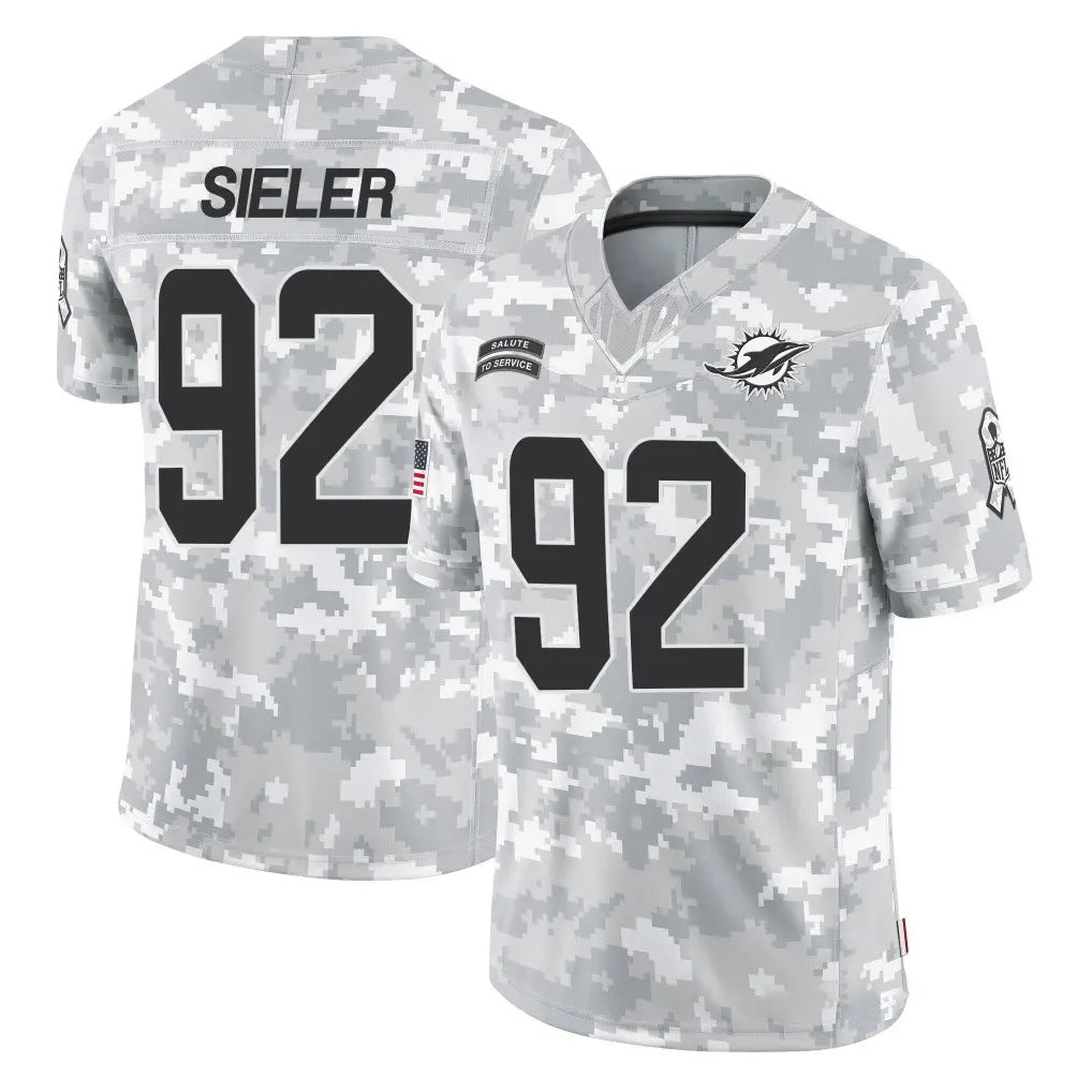 M.Dolphins #92 Zach Sieler Player Arctic Camo Salute To Service Limited Game BALCE Stitched Jerseys