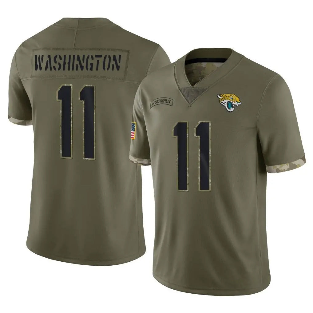 J.Jaguars #11 Parker Washington Player Olive Salute To Service Limited BALCE Stitched Jerseys