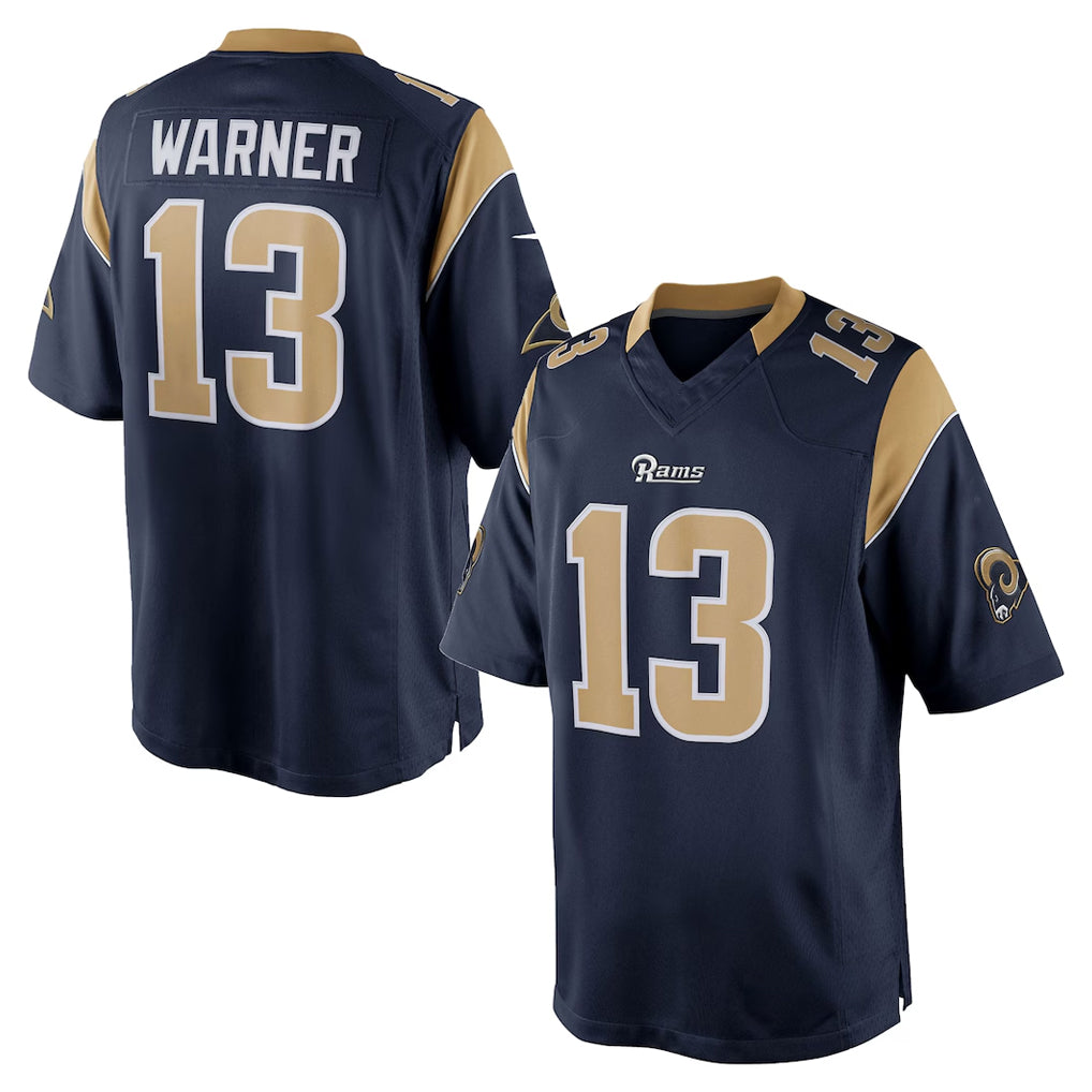 LA.Rams #13 Kurt Warner Player Navy Retired Limited BALCE Stitched Jerseys