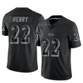 B.Ravens #22 Derrick Henry Player Black REFLECTIVE Limited BALCE Stitched Jerseys