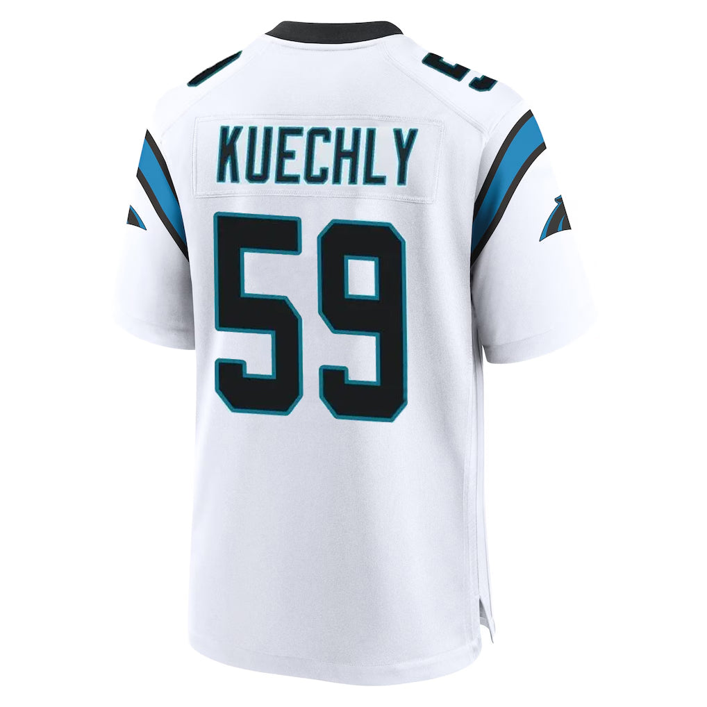 C.Panthers #59 Luke Kuechly Player White Home Game BALCE Stitched Jerseys