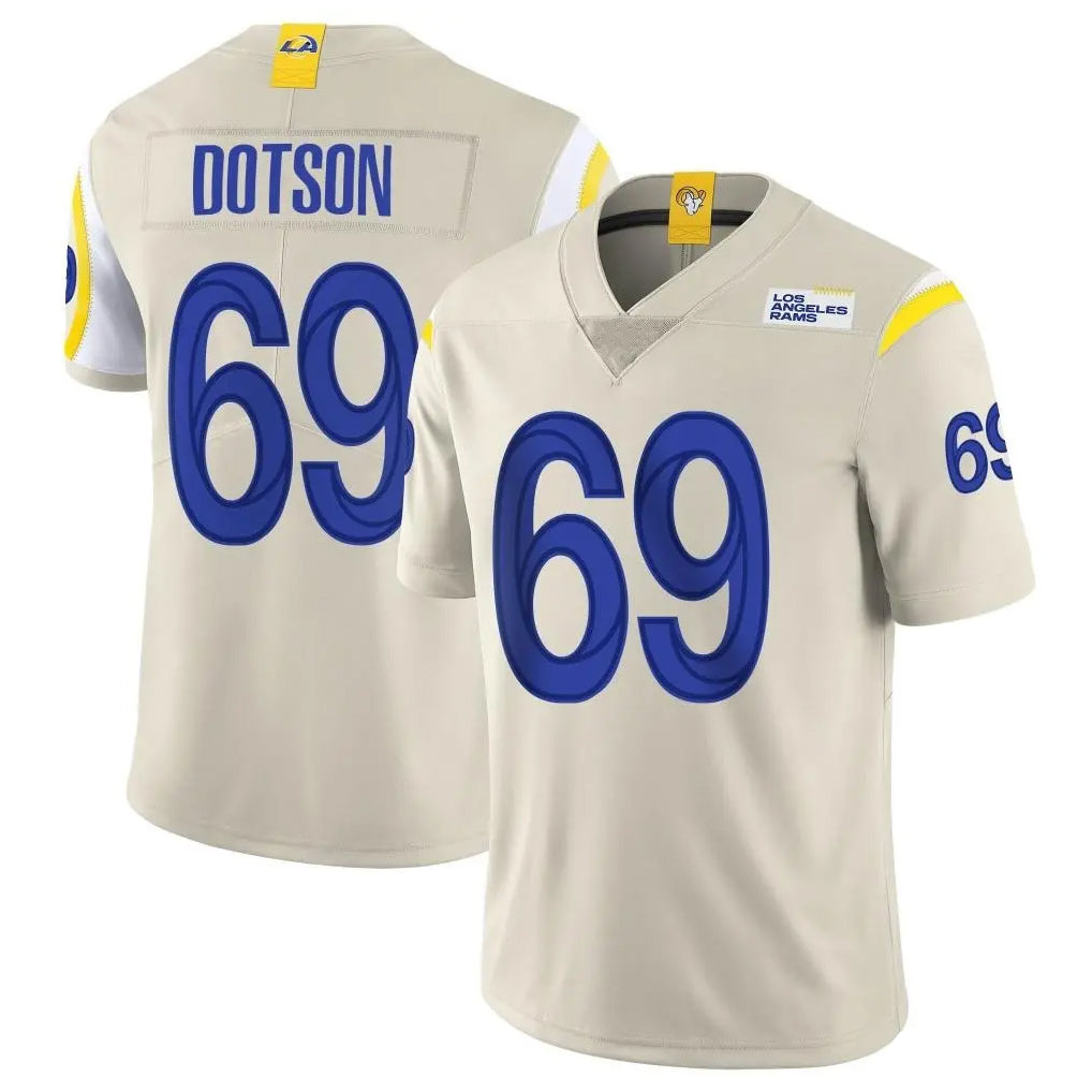 LA.Rams #69 Kevin Dotson Player Bone Limited Vapor Home Game BALCE Stitched Jerseys